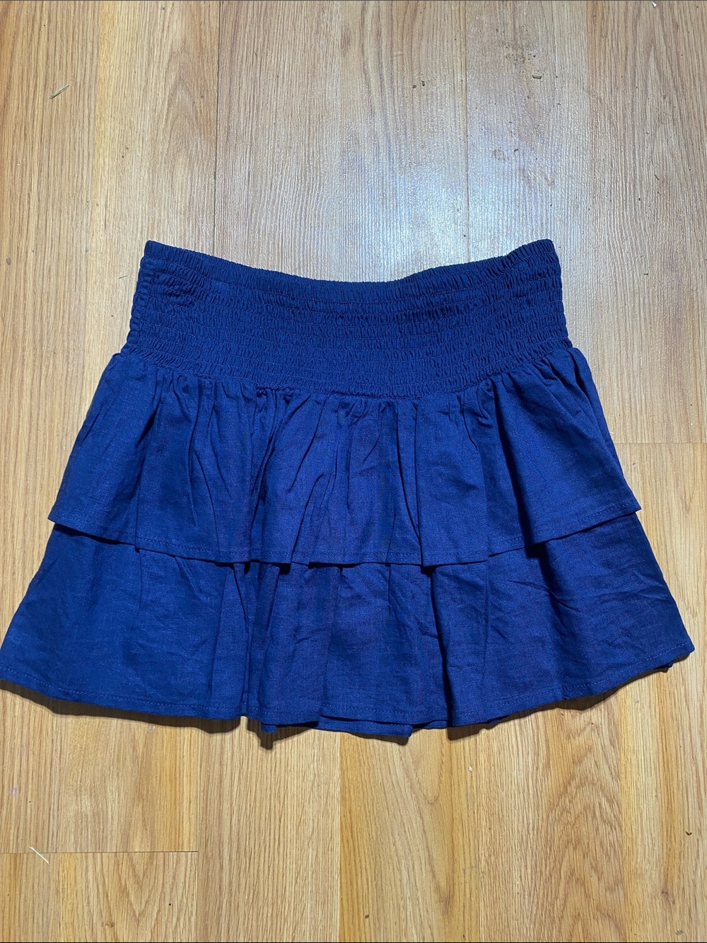 No Boundaries Navy Blue Tiered Mini Skirt